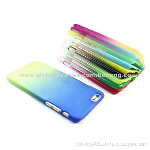 Transparent PC with graduate color UV finish for iPhone 6